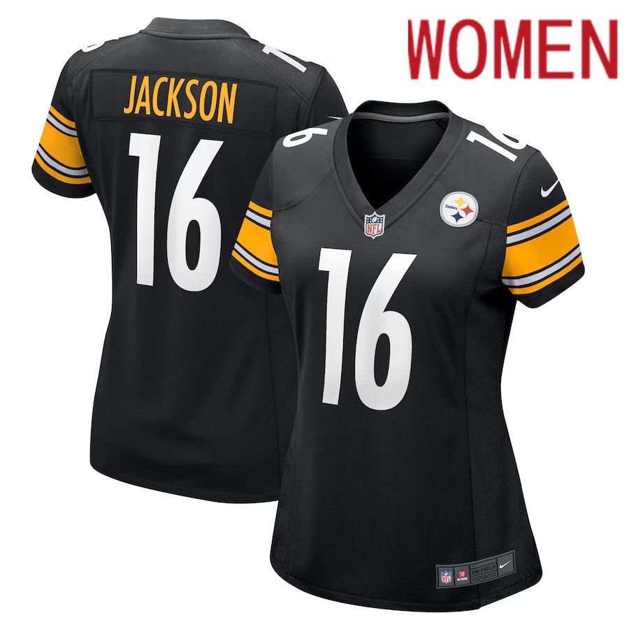 Women Pittsburgh Steelers #16 Josh Jackson Nike Black Game Player NFL Jersey